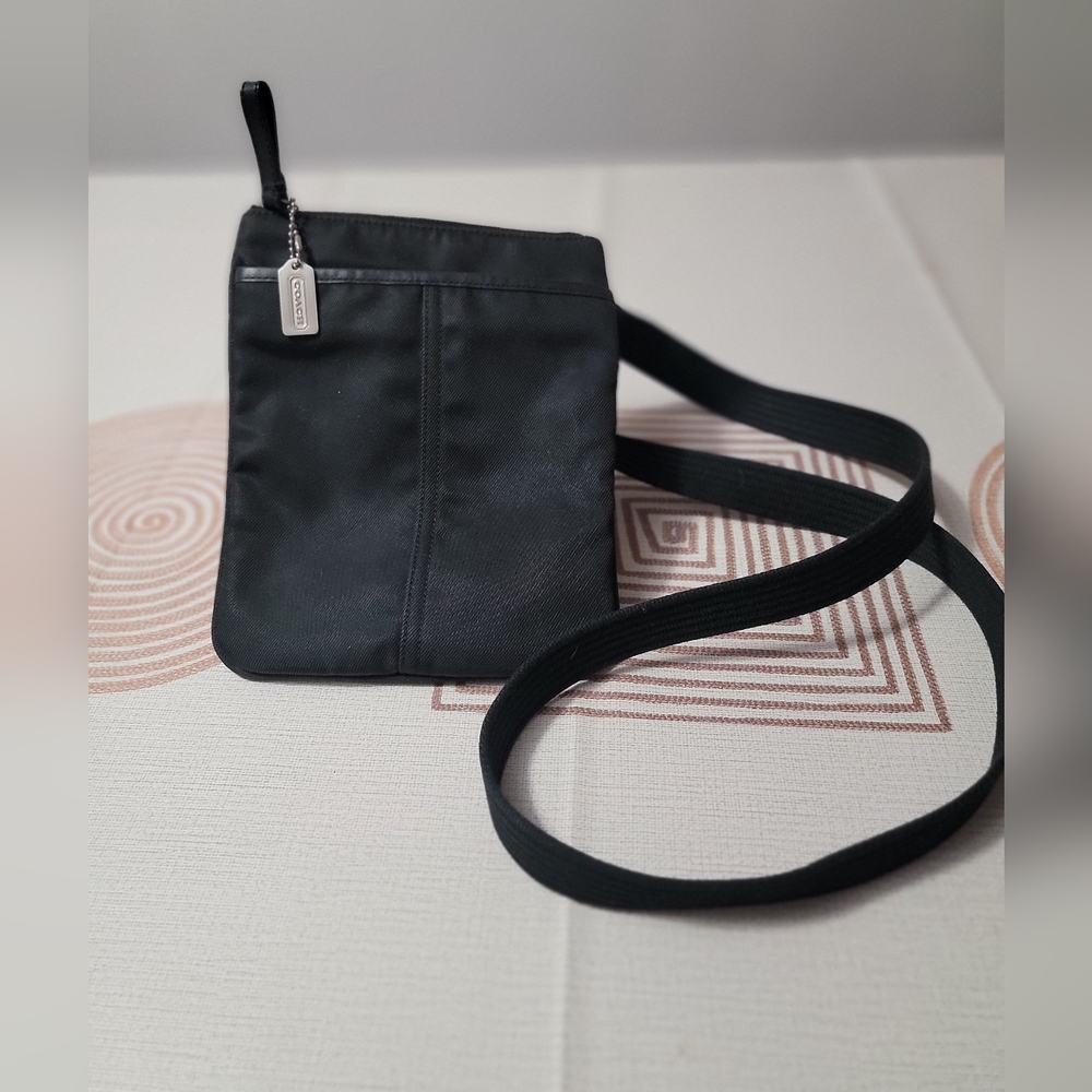 Coach Nylon Black Crossbody Bag with Logo Tag